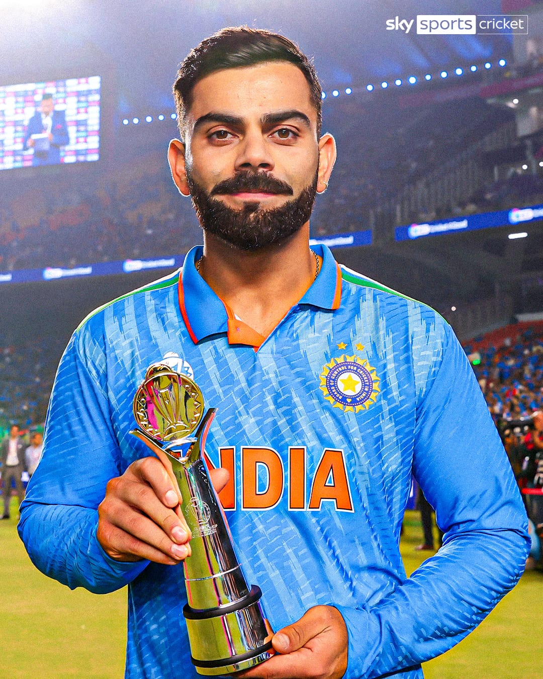 image of Virat Kohli with POTT award